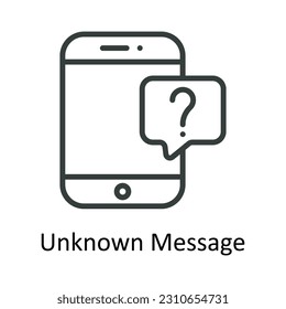 Unknown Message Vector  outline Icon Design illustration. User interface Symbol on White background EPS 10 File