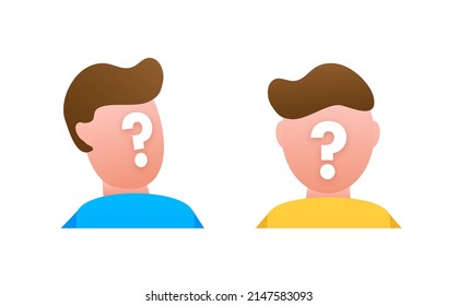 Unknown Missing Person. Mysterious Strange Man. Vector Stock Illustration.