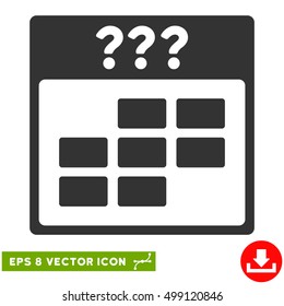 Unknown Month Calendar Grid icon. Vector EPS illustration style is flat iconic symbol, gray color.