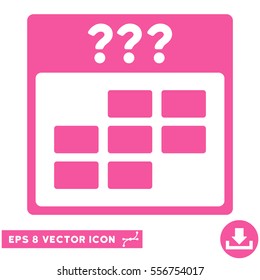 Unknown Month Calendar Grid icon. Vector EPS illustration style is flat iconic symbol, pink color.