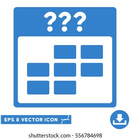 Unknown Month Calendar Grid icon. Vector EPS illustration style is flat iconic symbol, cobalt color.