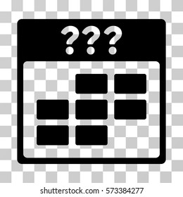 Unknown Month Calendar Grid icon. Vector illustration style is flat iconic symbol, black color, transparent background. Designed for web and software interfaces.