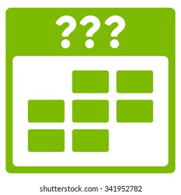 Unknown Month vector icon. Style is flat symbol, eco green color, rounded angles, white background.