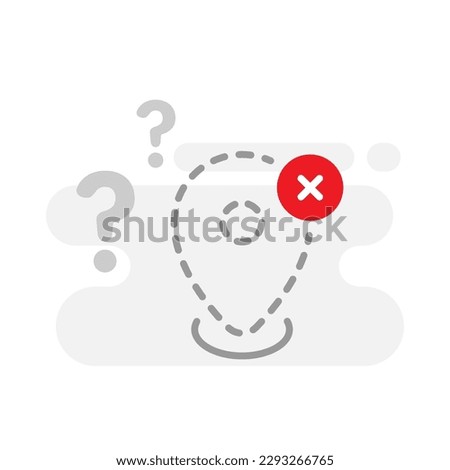 unknown, no location services, turn off, not enable concept illustration flat design vector eps10. modern graphic element for landing page, empty state ui, infographic, icon
