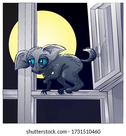 Unknown nocturnal animal. Vector illustration