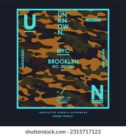 Unknown NYC Brooklyn ,modern typography slogan. abstract design vector illustration for print tee shirt, background, typography, poster and etc. 