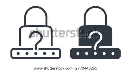 Unknown Password Icon. Forgot Login. Vector Illustration