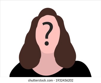 Unknown person concept. Human head with no face and question mark. Anonymous person