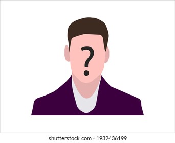 Unknown person concept. Man with no face and question mark