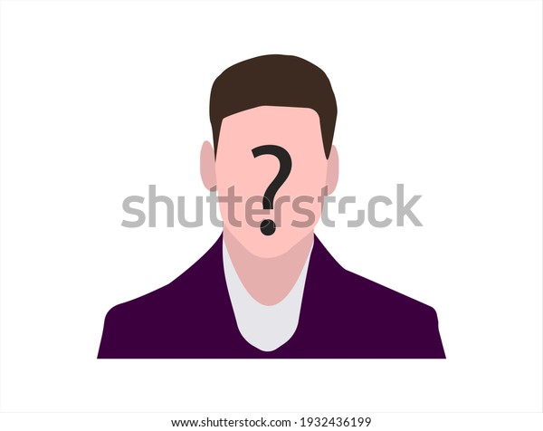 Unknown person concept. Man with no face and\
question mark