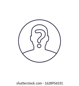 unknown person, hidden identity icon, line