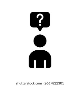 Ilustración vectorial de glifo de icono de persona desconocida