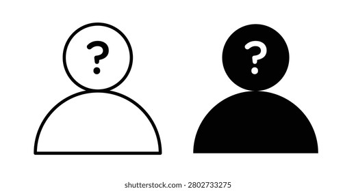 unknown person icon vector icon set collection.