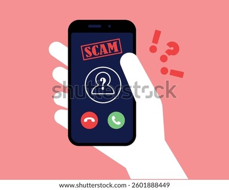 An unknown person scammer calling illustration