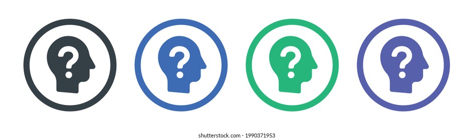 Unknown person, user icon isolated on white. Head with question mark symbol.