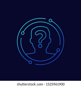 unknown person, user icon, line vector