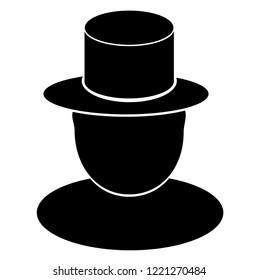 Unknown Person vector icon. Flat black symbol. Pictogram is isolated on a white background