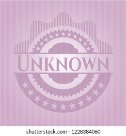 Unknown pink emblem. Vintage.