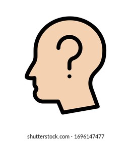 unknown question vector flat color icon 