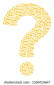 Unknown shape created with key pictograms. Vector key icons are united into know how mosaic.