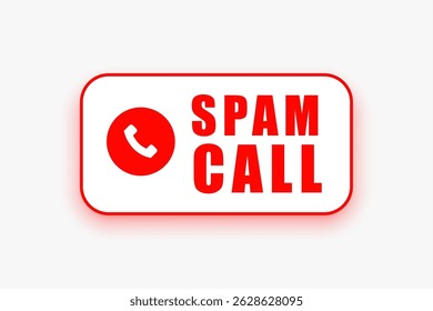 unbekannter Spam-Telefonanruf, Warnhinweis, weißer Hintergrund, Vektor