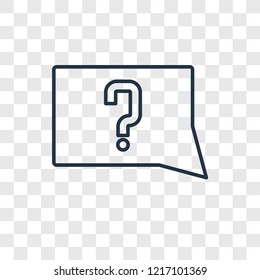 Unknown topic concept vector linear icon isolated on transparent background, Unknown topic concept transparency concept in outline style