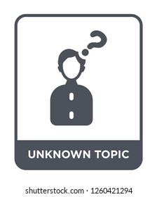 unknown topic icon vector on white background, unknown topic trendy filled icons from Education collection, unknown topic simple element illustration