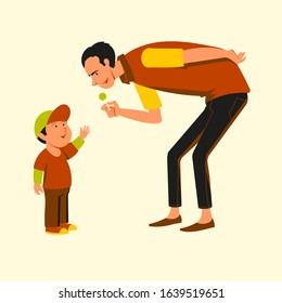An unknown uncle treats a little boy with candy