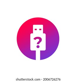 unknown usb device vector icon