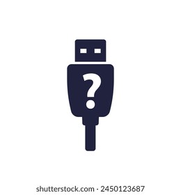 unknown usb icon, pictogram on white