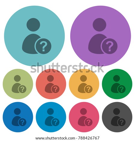 Unknown user darker flat icons on color round background