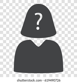 Unknown User Icon in trendy flat style isolated on transparent background. Female User silhouette symbol for your web site design.