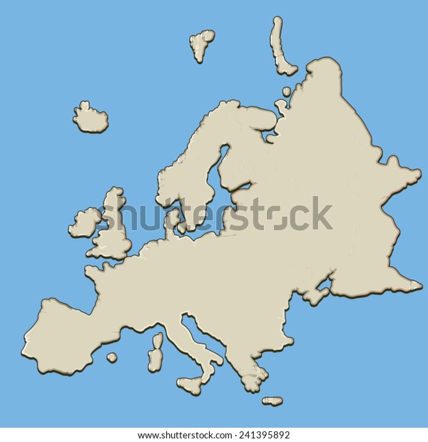 Map Of Europe Unlabelled Unlabelled Map European Continent Behind Blue Stock Vector (Royalty Free)  241395892 | Shutterstock