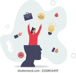 Unlearn, forget wrong information or knowledge,flat design with people.