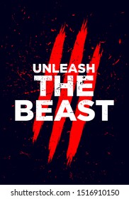 unleash the beast motivation quotes vector design. eps10