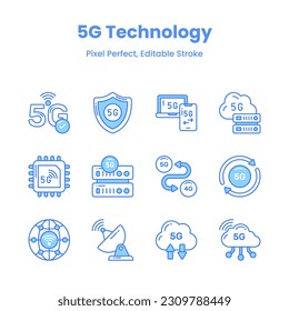 Desate creatividad con nuestros iconos de red 5G, empodera tus imágenes con iconos elegantes y modernos que simbolizan el poder de la conectividad de alta velocidad.