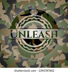Unleash on camo texture. Vector Illustration. Detailed.
