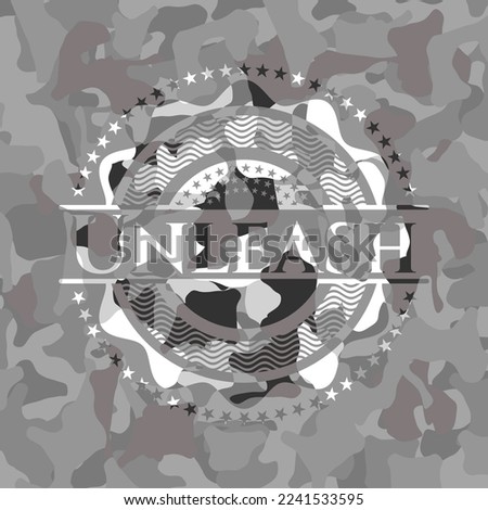 Unleash on grey camo texture 