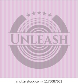 Unleash pink emblem. Vintage.