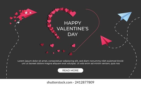 Unleash the power of love with our captivating Valentine's Day banner template on a sleek black backdrop. Perfect for expressing affection and boosting sales. Explore the magic today!