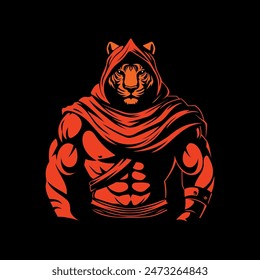 Unleash the power and valor of the Spartan Tiger mascot design. This striking vector illustration combines the fierce spirit of a tiger with the strength and resilience of a Spartan warrior.