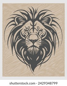 Unleash the power of the wild with our Regal Roar Lion Face Vector Design. Bold lines capture the majestic strength and untamed spirit of the king of the jungle, ready to elevate your creative project