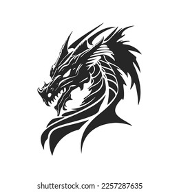 Unleash the power of your brand with a minimalistic dragon head logo.