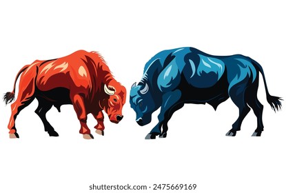 Unleash powerful fighting bulls vector art, perfect for prints and digital designs. Add bold, dynamic illustrations to your projects and captivate any audience instantly