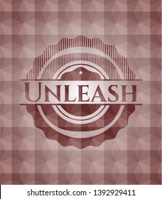 Unleash Red Emblem With Geometric Background. Seamless.