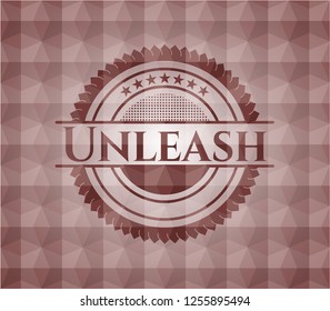 Unleash red emblem with geometric pattern. Seamless.