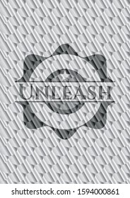 Unleash silver badge. Scales pattern. Vector Illustration. Detailed.