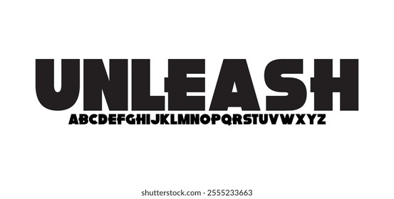 Unleash, Sport Modern Italic Alphabet Font. Typography urban style fonts for technology, digital, movie logo design. vector illustration
