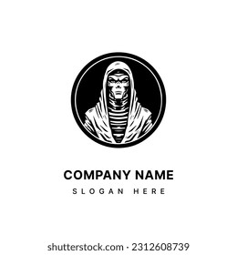 Unleash the terror with this creepy mummy hand drawn logo design illustration. Ideal for haunted attractions, dark themed brands, and horror enthusiasts.