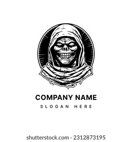 Unleash the terror with this creepy mummy hand drawn logo design illustration. Ideal for haunted attractions, dark themed brands, and horror enthusiasts.